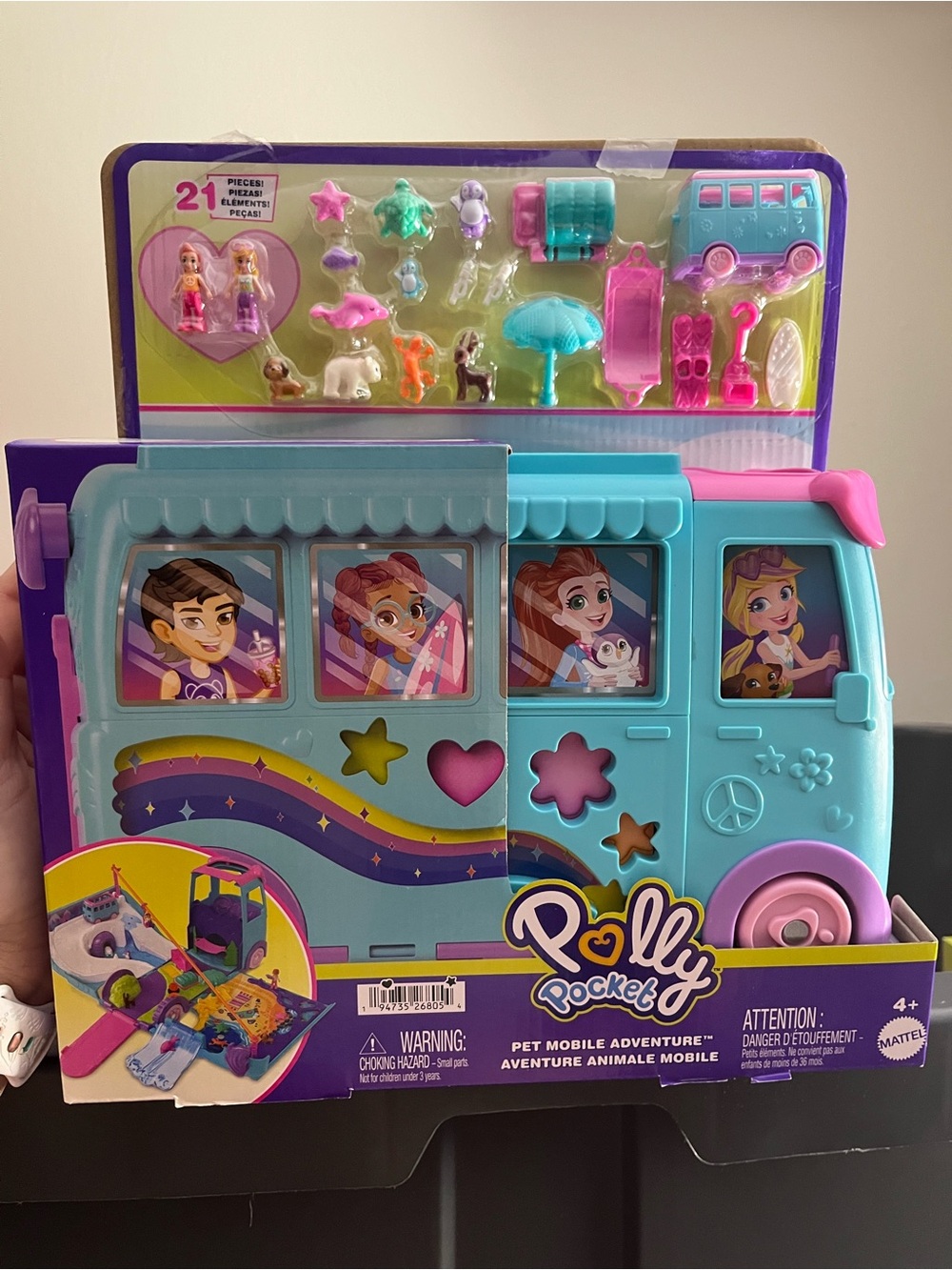 Polly Pocket Pet Mobile Adventure Playset - Blue & Pink